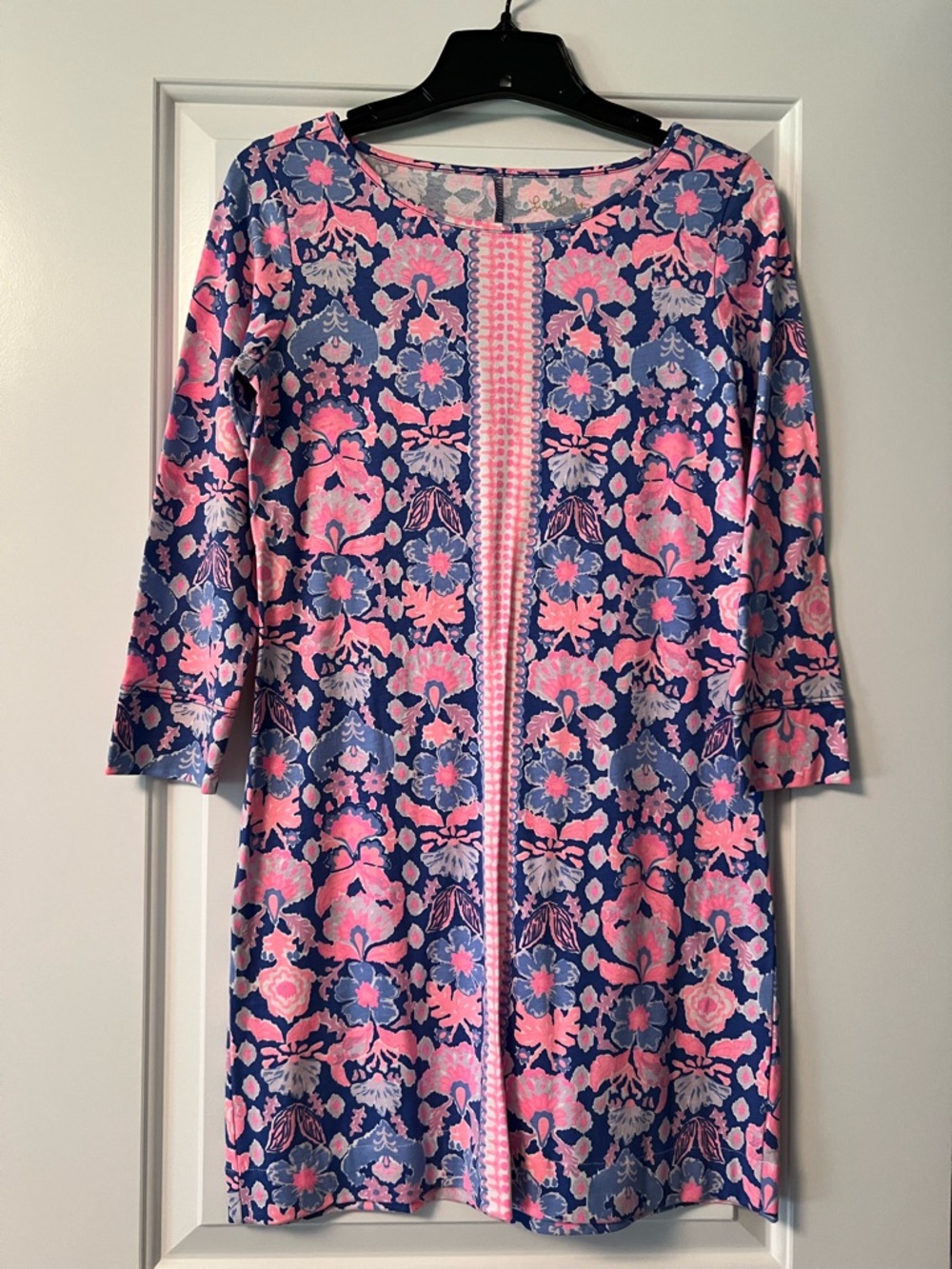 Lilly Pulitzer Pink and Navy Floral Tee - XS